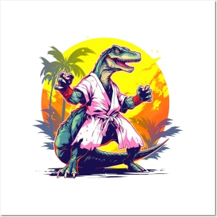 karate dino Posters and Art